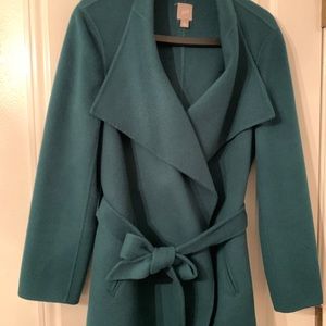 J.Jill Green Wool/Angora/Nylon M Forest Green Coat
